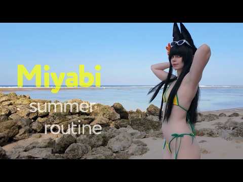 Is this the cutest Miyabi cosplay? 🦊🌊 ZZZ Beach Day