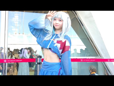 【原创汇xCWT cosplay】好想让她咬一口😁超萌童颜鲨鱼妹现身啦~💕(虚拟Youtuber噶呜•古拉)2023.5.27-台北花博公园争艳馆户外广场